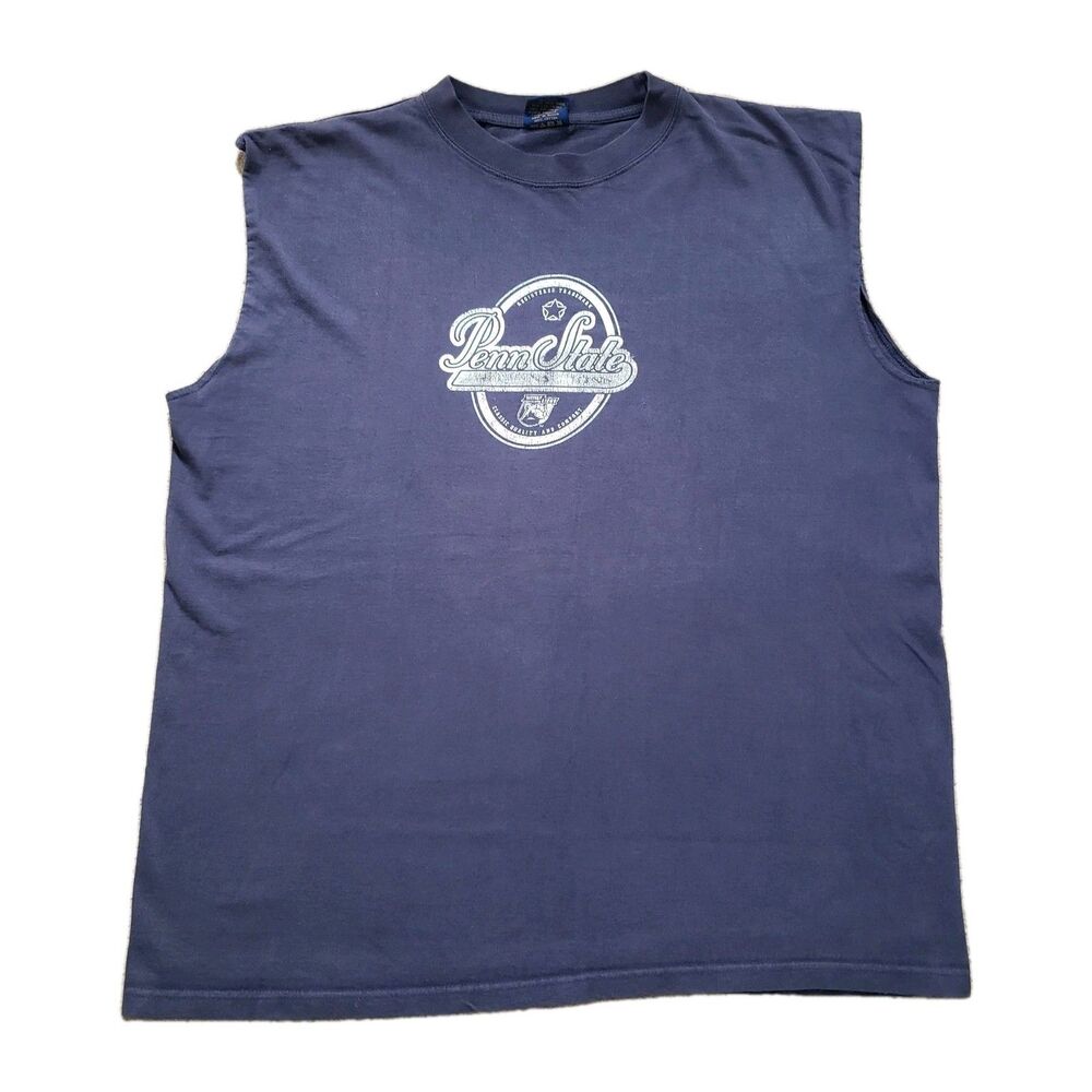 Vintage Y2K Penn State Nittany Lions Size XL Mens Blue Double Side Tank Top NCAA